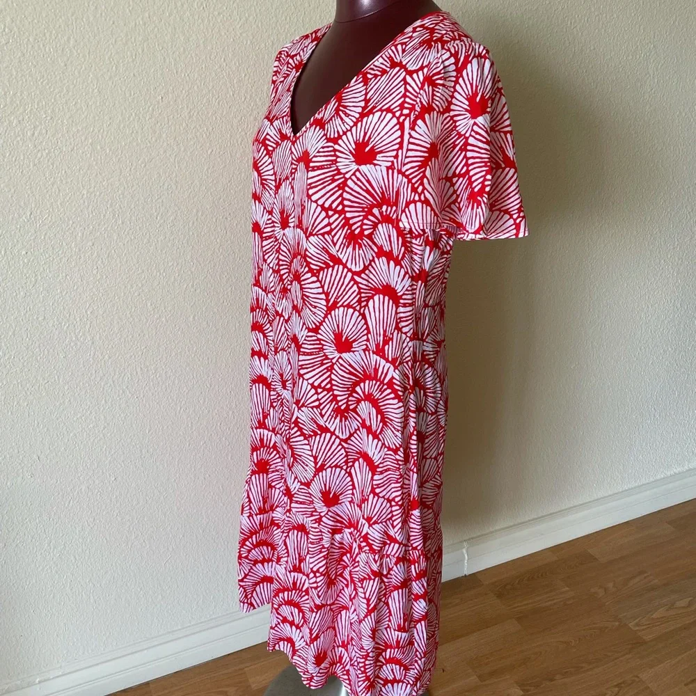 TOMMY BAHAMA Shall We Dance Dress Midi Red&White Dress size Small - Picture 4 of 8
